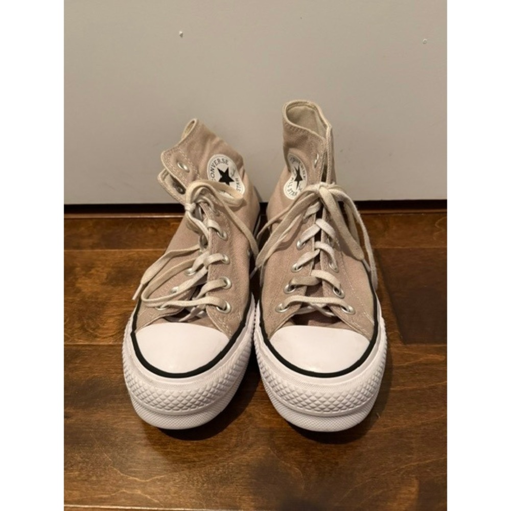 Converse Chuck Taylor All Star Lift Platform High Top Taupe Beige Sneakers
